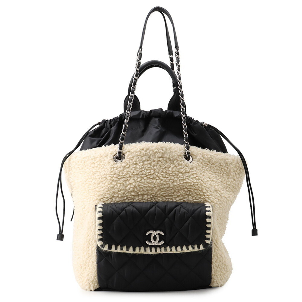 Chanel Matelassé Tote Bag, Coco Mark, Boa Tote, Shearling, Nylon, CHANEL 2-wa...